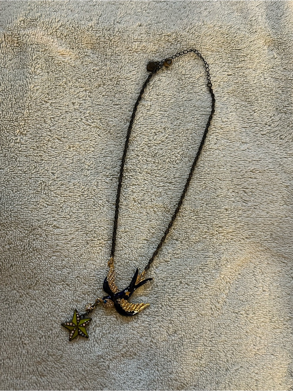 Betsey Johnson Blue Bird Necklace - Picture 2 of 2